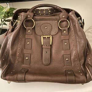 Vintage Brown Leather Women's Satchel Bag